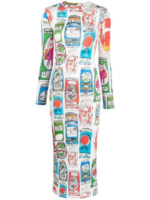 Charles Jeffrey Loverboy beer can-print maxi dress - White