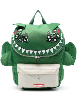 Charles Jeffrey Loverboy Beithir crocodile-print backpack - Green