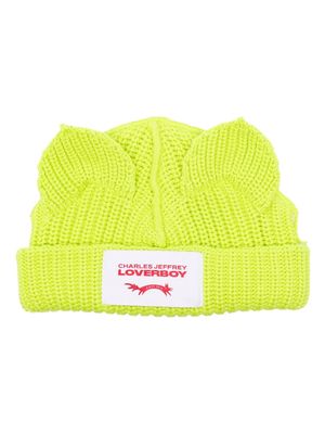 Charles Jeffrey Loverboy Chunky Ears cotton beanie - Green