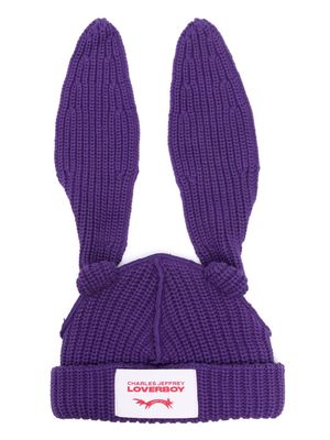 Charles Jeffrey Loverboy Chunky Rabbit beanie - Purple