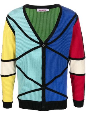 CHARLES JEFFREY LOVERBOY colour-block ribbed-knit cardigan - Black