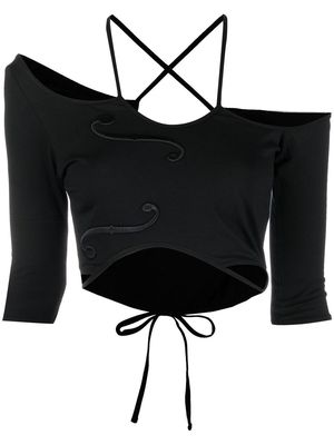 Charles Jeffrey Loverboy cropped knitted top - Black