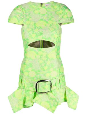 Charles Jeffrey Loverboy cut-out detail mini dress - Green