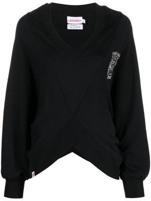 Charles Jeffrey Loverboy cut-out graphic-print sweatshirt - Black