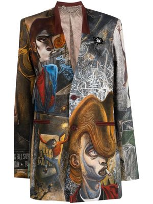 Charles Jeffrey Loverboy Dead End graphic-print single-breasted blazer - Brown