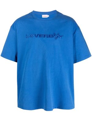 Charles Jeffrey Loverboy embroidered-logo organic cotton T-shirt - Blue