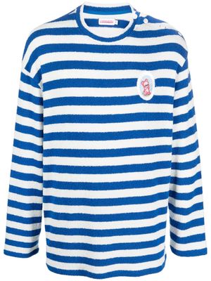 Charles Jeffrey Loverboy Envelope Neck striped sweatshirt - Blue