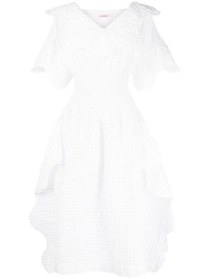 Charles Jeffrey Loverboy fully-perforated midi dress - White