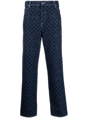 Charles Jeffrey Loverboy geometric-patterned straight leg jeans - Blue
