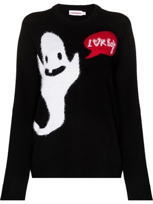 Charles Jeffrey Loverboy Ghost jacquard-knit jumper - Black