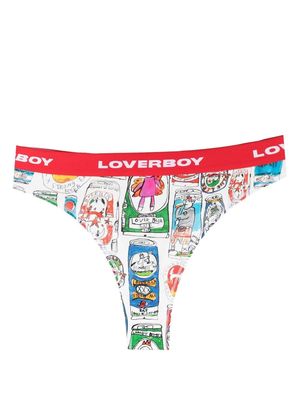 Charles Jeffrey Loverboy graphic-print logo-waistband thong - Red