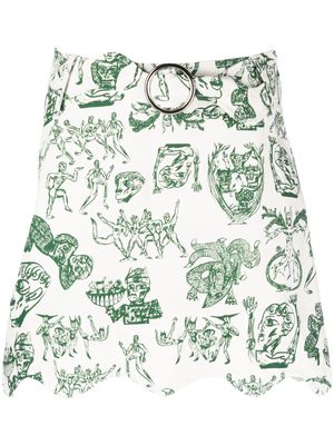 Charles Jeffrey Loverboy graphic-print mini skirt - White