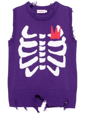 Charles Jeffrey Loverboy intarsia-knit sleeveless jumper - Purple