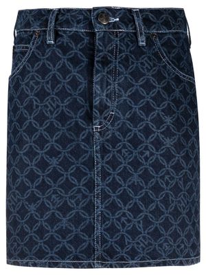 Charles Jeffrey Loverboy jacquard-pattern denim skirt - Blue