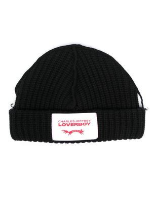 Charles Jeffrey Loverboy Label chunky-knit beanie - Black