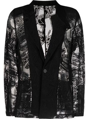 Charles Jeffrey Loverboy lace-sleeve jacket - Black