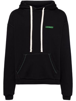 Charles Jeffrey Loverboy logo-embroidered cotton hoodie - Black