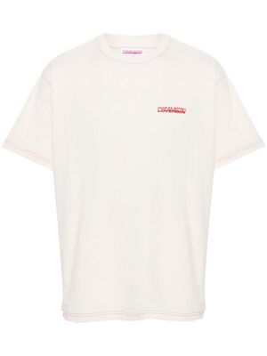 Charles Jeffrey Loverboy logo-embroidered cotton T-shirt - Neutrals