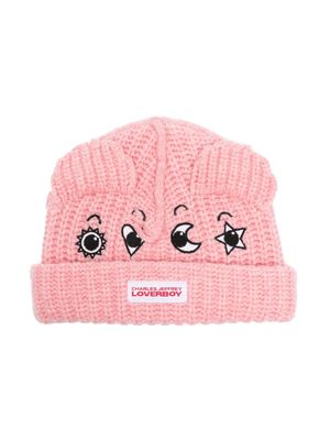 Charles Jeffrey Loverboy logo-embroidered ribbed beanie - Pink