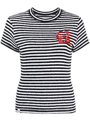 Charles Jeffrey Loverboy logo-embroidered stripe-print T-shirt - White