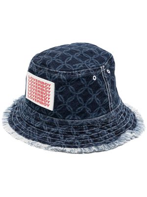 Charles Jeffrey Loverboy logo-patch bucket hat - Blue