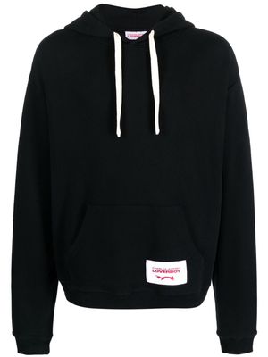 Charles Jeffrey Loverboy logo-patch organic-cotton hoodie - Black