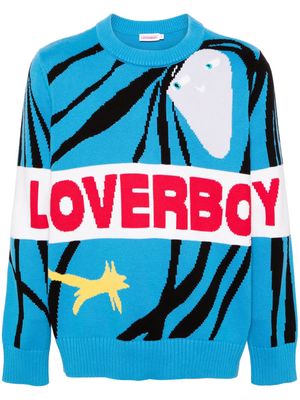 Charles Jeffrey Loverboy Loverboy intarsia-knit jumper - Blue