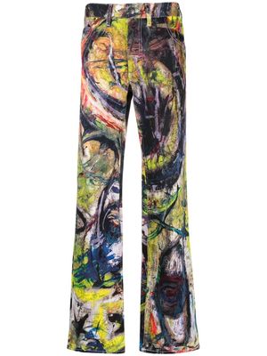 Charles Jeffrey Loverboy paint-effect trousers - Yellow