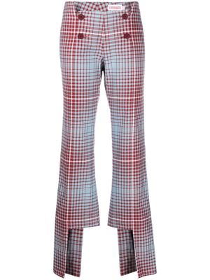 Charles Jeffrey Loverboy panelled check-pattern trousers - Blue