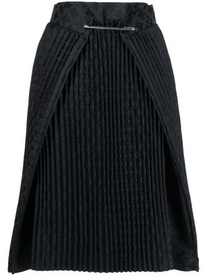 Charles Jeffrey Loverboy patterned-jacquard pleated skirt - Black