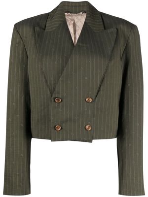 Charles Jeffrey Loverboy pinstripe cropped blazer - Green