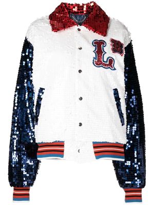 Charles Jeffrey Loverboy sequin-embellished logo jacket - White