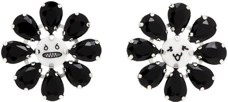 Charles Jeffrey Loverboy Silver & Black Crazy Daizy Earrings