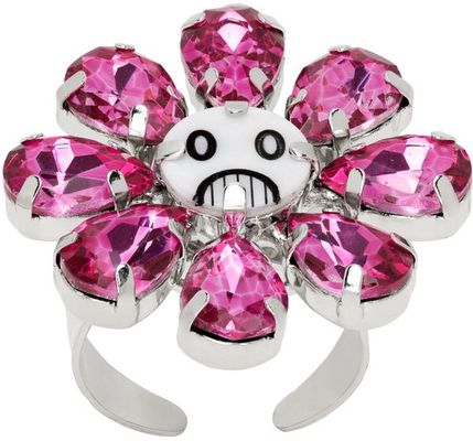 Charles Jeffrey Loverboy Silver & Pink Crazy Daizy Ring