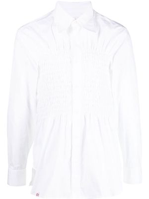 Charles Jeffrey Loverboy smocking stitch long-sleeve shirt - White