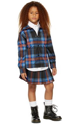 Charles Jeffrey Loverboy SSENSE Exclusive Kids Black Tartan Jacket