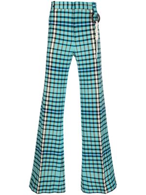 Charles Jeffrey Loverboy tartan-check flared trousers - Blue