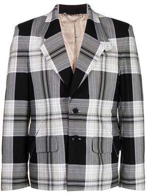 Charles Jeffrey Loverboy tartan-pattern single breasted blazer - Black