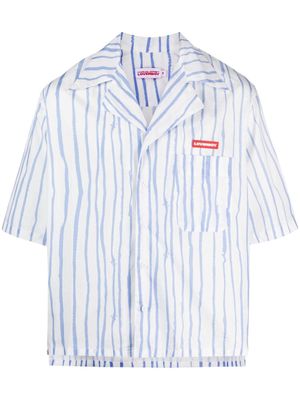 Charles Jeffrey Loverboy vertical stripped organic-cotton shirt - White