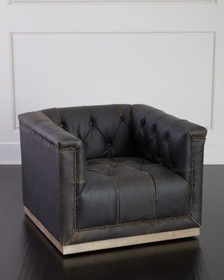 Charles Leather Swivel Chair