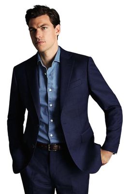 Charles Tyrwhitt Slim Fit Natural Stretch Birdseye Suit Jacket in Indigo Blue