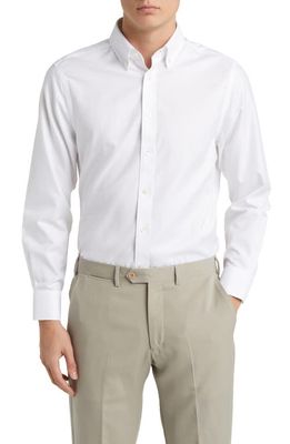 Charles Tyrwhitt Slim Fit Non-Iron Solid Twill Button-Down Dress Shirt in White