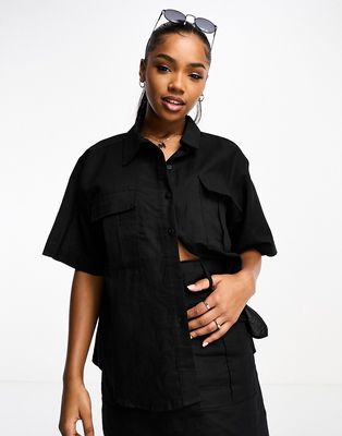 Charlie Holiday Fern short sleeve shirt in black - part of a set