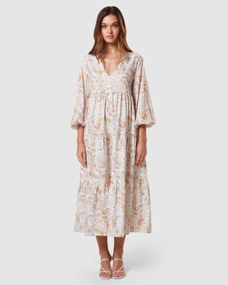 Charlie Holiday Women's Agatha Dress in Floral Forest Chocolate
