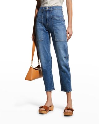 Charlie Patch-Pocket Straight Ankle Jeans