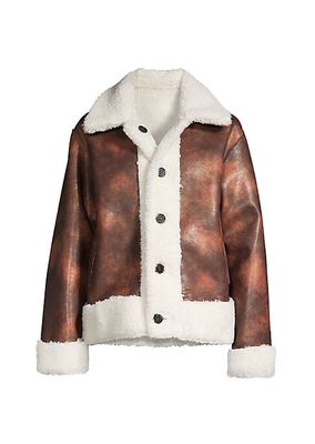 Charlie Reversible Faux-Leather-&-Shearling Jacket