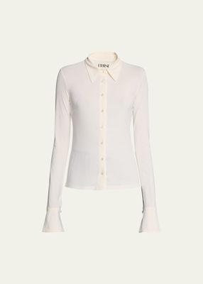 Charlie Slim Stretch Button-Front Top