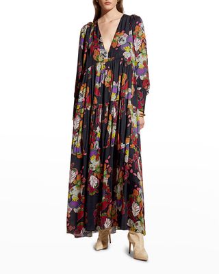 Charlie Tiered Floral-Print Maxi Dress