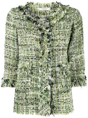 Charlott cropped tweed jacket - Green
