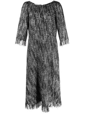Charlott frayed-edge tweed dress - Grey